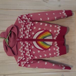 Care Bears Pink Heart Rainbow Sweater Hoodie Children Size Small